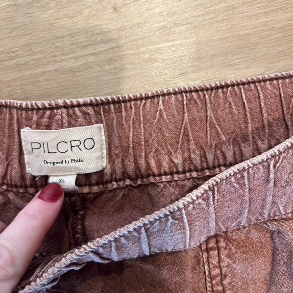 Anthropologie pilcro wide leg pants Brown Tie Waist XL - Picture 8 of 8